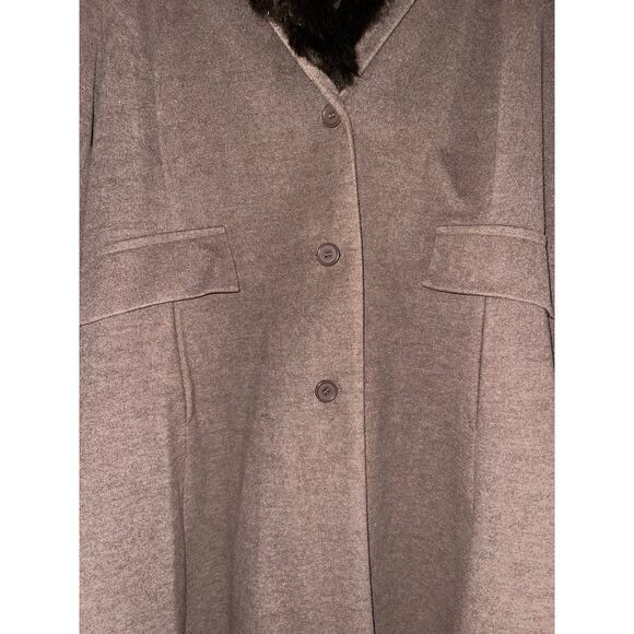 Womens Forecaster of Boston Brown Trench Pea Coat Faux Fur Removable Detail 20W - Picture 2 of 11